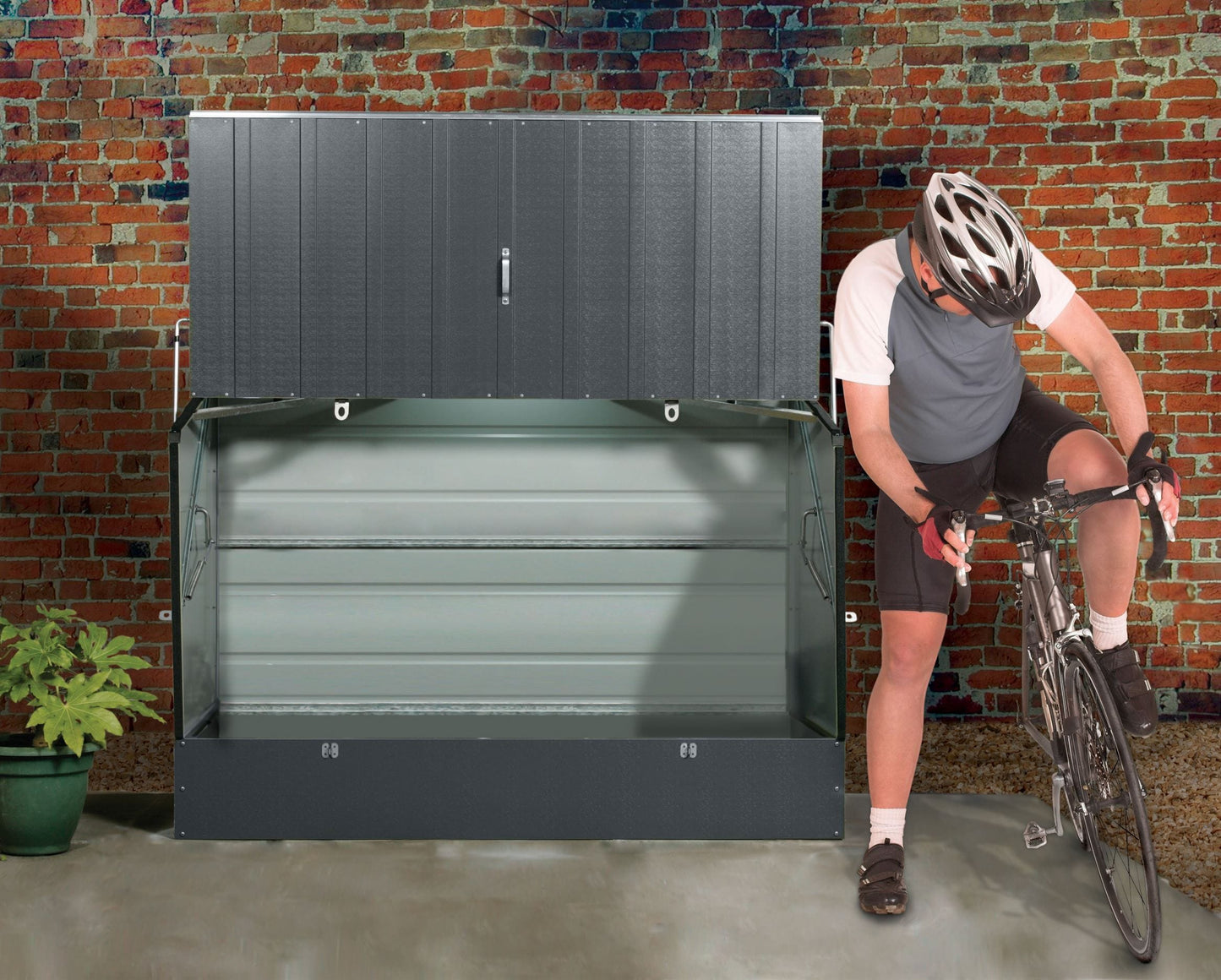 Trimetals Protect-a-Cycle™ with Ramp – High Security Metal Bike Store for 3 Bikes (SBD Approved)